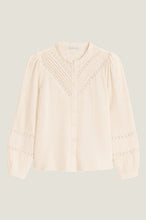 Load image into Gallery viewer, Aspiga Chevron Lace Organic Cotton Shirt in Ecru
