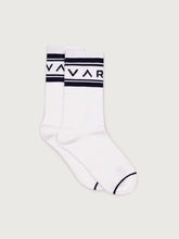 Load image into Gallery viewer, Varley Astley Active Socks in White/Blue Nights
