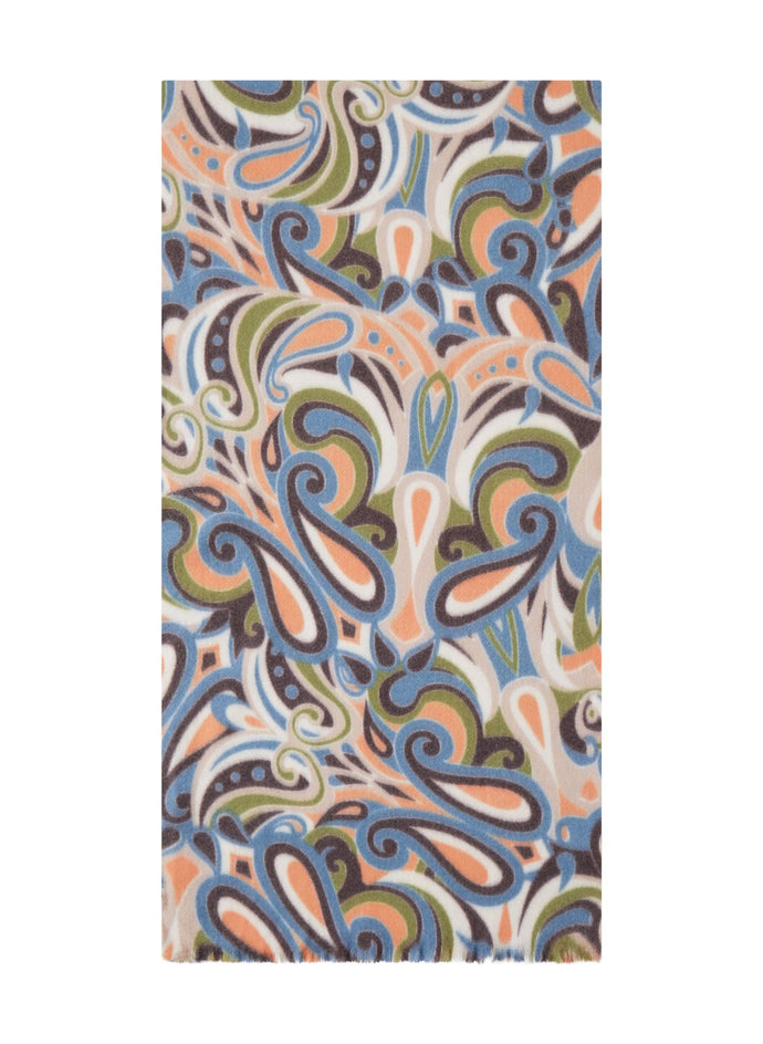 Codello Paisley Print Scarf in Camel