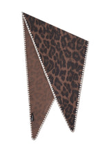 Load image into Gallery viewer, Codello Wool Mix Triangular Scarf in Dark Brown Leopard
