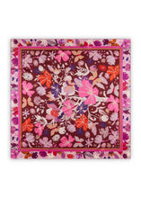 Load image into Gallery viewer, Codello Flower Printed Silk Scarf in Pink
