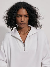 Load image into Gallery viewer, Varley Hawley Half Zip Sweat in White

