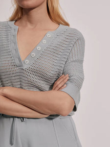 Varley Callie Knit Top in Mirage Grey