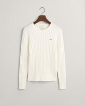 Load image into Gallery viewer, Gant Stretch Cotton Knit Crew Neck Sweater in White
