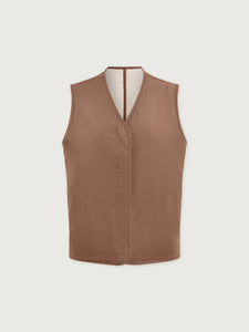 Varley Lori Reversible Gilet in Ash Taupe/ Birch