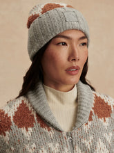 Load image into Gallery viewer, Varley Jacquard Knit Beanie in Grey Melange
