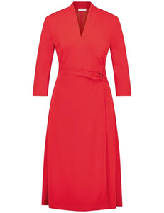 GERRY WEBER Elegant Dress with a Wrap-Over Effect in Red