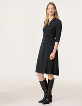 Load image into Gallery viewer, GERRY WEBER Elegant Dress with a Wrap-Over Effect in Black
