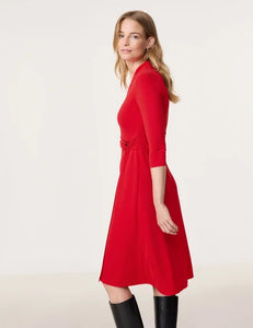 GERRY WEBER Elegant Dress with a Wrap-Over Effect in Red