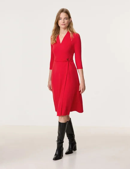 GERRY WEBER Elegant Dress with a Wrap-Over Effect in Red