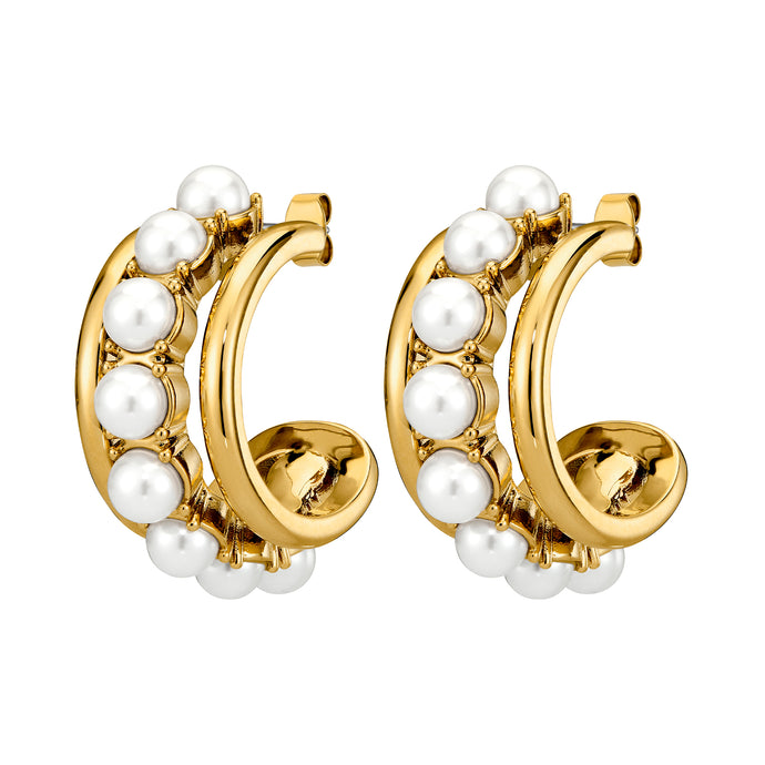 Dyrberg/Kern Helen Earrings in White Pearl