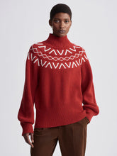 Load image into Gallery viewer, Varley Marcie Fairisle Yoke Knit in Red Dahlia
