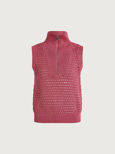 Varley Bains Half-Zip Tank in Rose Wine