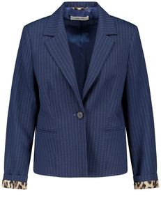 GERRY WEBER Fitted Blazer with Thin Stripes in Navy