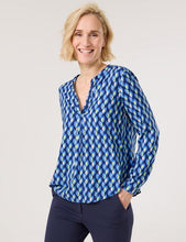 Load image into Gallery viewer, Gerry Weber Flowing Long Sleeve Blouse in Blue
