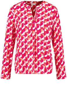 Gerry Weber V-Neck Blouse in Pink/Orange