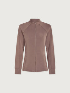 Varley Hayden Zip-Through Midlayer in Deep Taupe