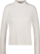 Load image into Gallery viewer, Monari Fine Knitted Jumper with Button Placket in Antique White
