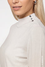 Load image into Gallery viewer, Monari Fine Knitted Jumper with Button Placket in Antique White

