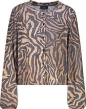 Load image into Gallery viewer, Monari Knitted Cardigan with Zebra Pattern in Brown Sugar
