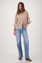 Load image into Gallery viewer, Monari Blouse with Herringbone Pattern in Brown Sugar
