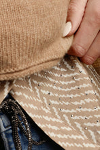 Load image into Gallery viewer, Monari Blouse with Herringbone Pattern in Brown Sugar
