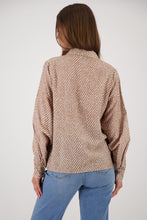 Load image into Gallery viewer, Monari Blouse with Herringbone Pattern in Brown Sugar
