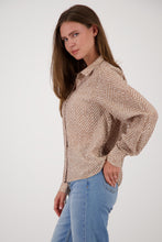 Load image into Gallery viewer, Monari Blouse with Herringbone Pattern in Brown Sugar
