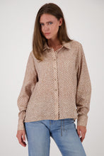 Load image into Gallery viewer, Monari Blouse with Herringbone Pattern in Brown Sugar

