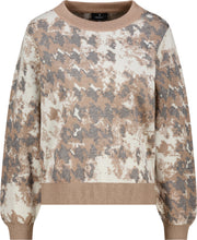 Load image into Gallery viewer, Monari Knitted Jumper with Houndstooth Jacquard Pattern
