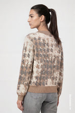 Load image into Gallery viewer, Monari Knitted Jumper with Houndstooth Jacquard Pattern
