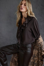 Load image into Gallery viewer, Monari Blouse with Flounces in Coffee Blouse
