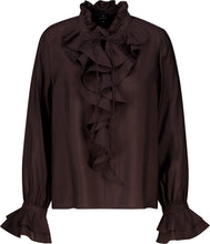 Load image into Gallery viewer, Monari Blouse with Flounces in Coffee Blouse
