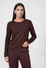 Load image into Gallery viewer, Monari Long Sleeve Shirt with Rhinestone Details in Black Coffee
