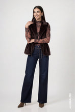 Load image into Gallery viewer, Monari Faux Fur Gilet Jacket in Black Coffee
