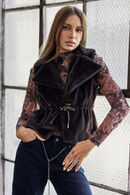 Load image into Gallery viewer, Monari Faux Fur Gilet Jacket in Black Coffee
