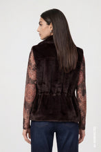 Load image into Gallery viewer, Monari Faux Fur Gilet Jacket in Black Coffee
