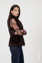 Load image into Gallery viewer, Monari Faux Fur Gilet Jacket in Black Coffee

