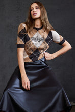 Load image into Gallery viewer, Monari Diamond Patterned Jumper in Black Coffee Pattern

