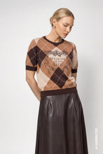 Load image into Gallery viewer, Monari Diamond Patterned Jumper in Black Coffee Pattern
