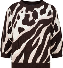 Load image into Gallery viewer, Monari Knitted Jumper with Leopard Pattern in Coffee Black
