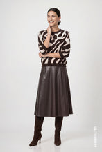 Load image into Gallery viewer, Monari Knitted Jumper with Leopard Pattern in Coffee Black
