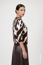 Load image into Gallery viewer, Monari Knitted Jumper with Leopard Pattern in Coffee Black
