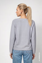 Load image into Gallery viewer, Monari Knitted Jumper with Decorative Accents in Light Grey
