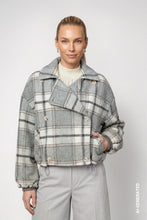 Load image into Gallery viewer, Monari Jacket with a Chequered Pattern in Light Grey
