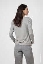 Load image into Gallery viewer, Monari T-Shirt with Decorative Lettering in Light Grey Melange
