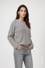 Load image into Gallery viewer, Monari Knitted Jumper with Double Collar in Light Grey
