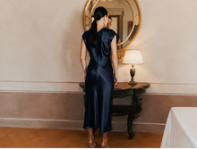 Load image into Gallery viewer, Marella Low Back Dress in Aviation
