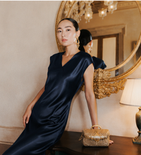 Load image into Gallery viewer, Marella Low Back Dress in Aviation
