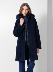 Cinzia Rocca Alpaca Wool Parka in Black